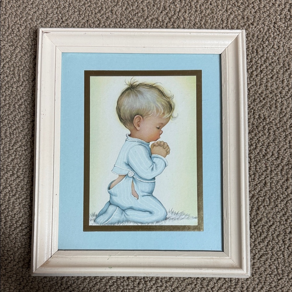 Framed Child Praying Art Print